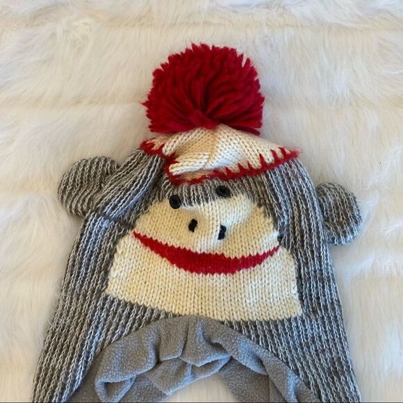 Sock Monkey Snow Beanie Hat (O/S) - Picture 5 of 5